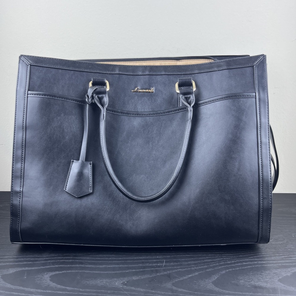 LOVEVOOK Laptop Tote Bag Women 15.6 Waterproof PU Leather Work Office Bag